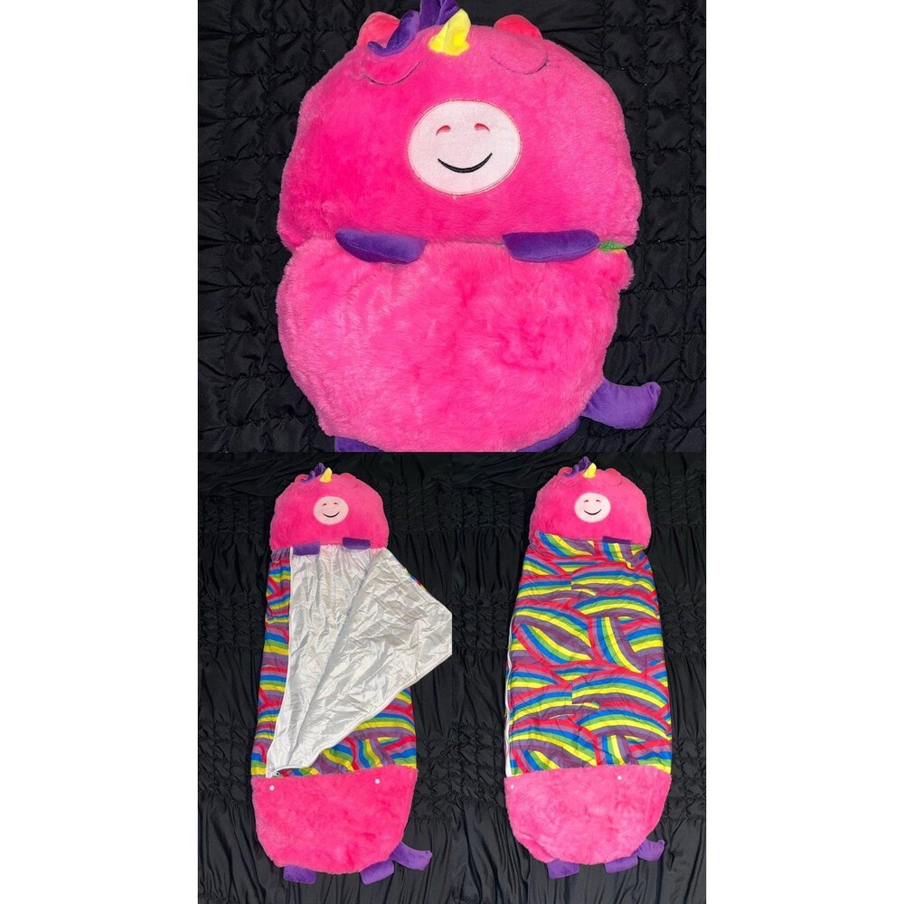 Happy Nappers 2-in-1 Pillow & Sleepy Sack Pink Unicorn sleeping bag